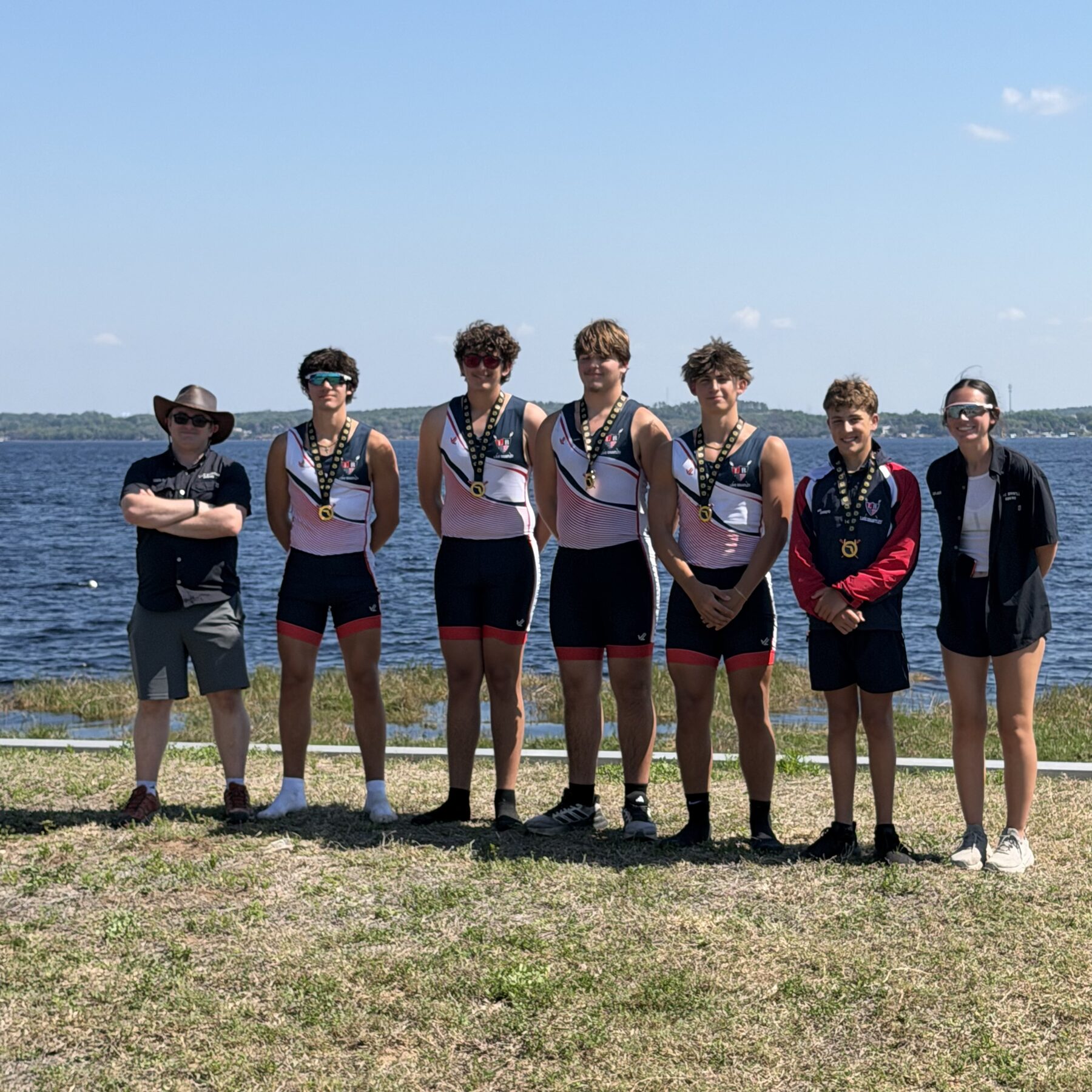 LBRA boys 4+ with gold medals at Clermont